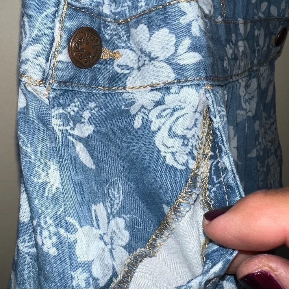 OshKosh B'gosh® Girls Floral Cotton Denim Jumper Dress Size 4T